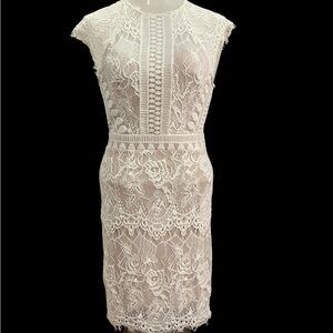 Akira Chicago Black Label Elegant White Lace Mini Dress size S